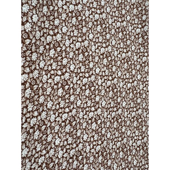 Vintage Marcus Bros. Brown & White Floral Print Cotton Quilting Fabric 29" x 44" - Picture 1 of 5